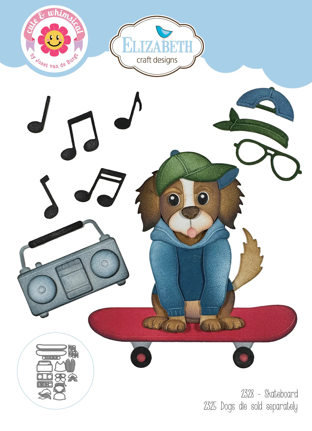 Elizabeth Craft Designs Skateboard Metal Die Set